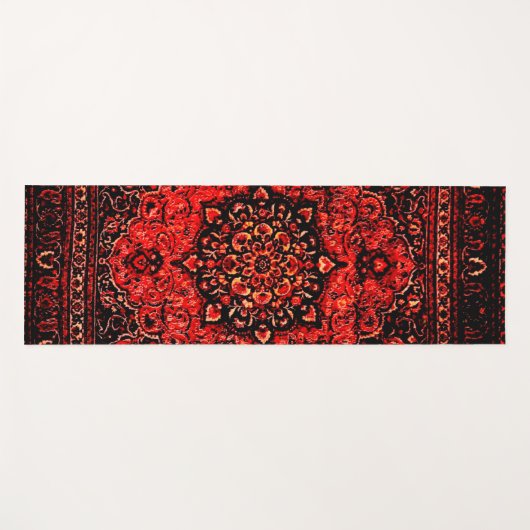 Perzisch tapijtpatroon in roos gekleurd veld yogamat (Voorkant (horizontaal))