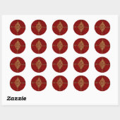 Perzisch tapijtpatroon ronde sticker (Vel)