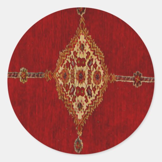 Perzisch tapijtpatroon ronde sticker (Voorkant)