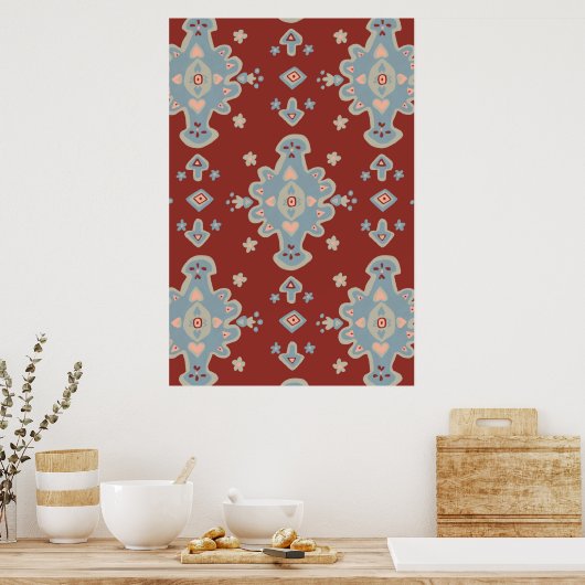 Perzisch tapijtschilderkunst poster (Keuken)