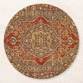 Perzisch tapijtuiterlijk - Tabris Ronde Kartonnen Onderzetter (Voorkant)
