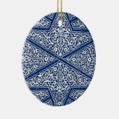 Perzisch tegelpatroon - kobalt blauw en wit keramisch ornament (Rechts)
