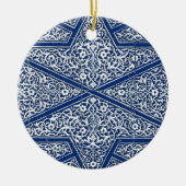 Perzisch tegelpatroon - kobalt blauw en wit keramisch ornament (Voorkant)