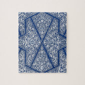 Perzisch tegelpatroon - kobalt blauw en wit legpuzzel (Verticaal)