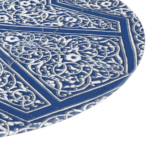 Perzisch tegelpatroon - kobalt blauw en wit snijplank (Hoek)