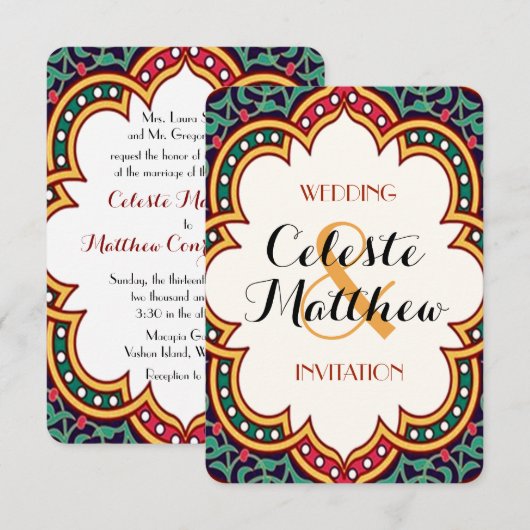 Perzisch Turks Arabisch Marokkaans huwelijk of par Kaart (Voorkant / Achterkant)