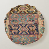 Perzisch Turks Kilim Carpet Rug Antiek Kilim Rond Kussen (Achterkant)