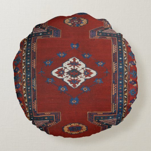 Perzisch Turks oosterse tapijt Rond Kussen (Achterkant)