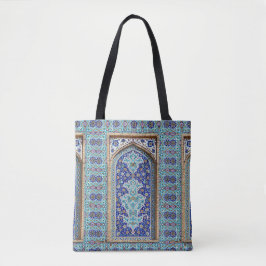 Perzisch uitgeputte muurontwerptas met betegeling tote bag