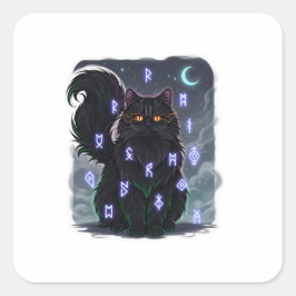 Perzisch vertrouwd - Halloween Witch Cat Vierkante Sticker