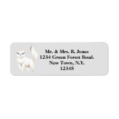 Perzisch wit kat adres etiket (Voorkant)