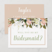 Perzisch wit land - voorstel voor Floral Bridesmai Briefkaart (Voorkant / Achterkant)