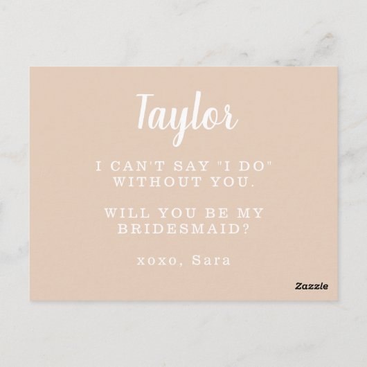 Perzisch wit land - voorstel voor Floral Bridesmai Briefkaart (Achterkant)