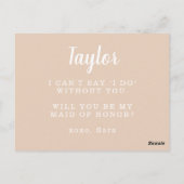 Perzisch Witte Land Floral Maid of Honor-Voorstel Briefkaart (Achterkant)