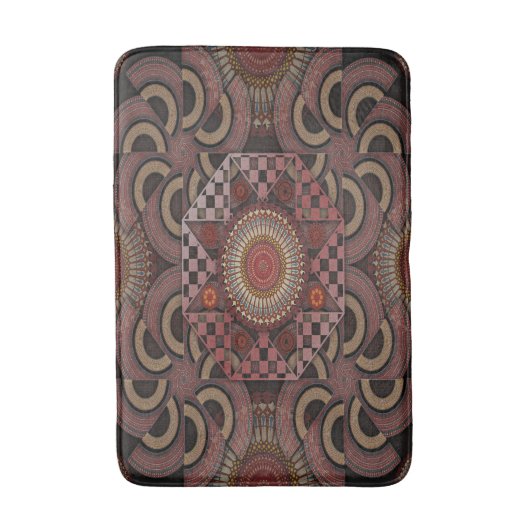 Perzisch zonniest omgevormd etnische halve cirkel badmat (Voorkant Verticaal)