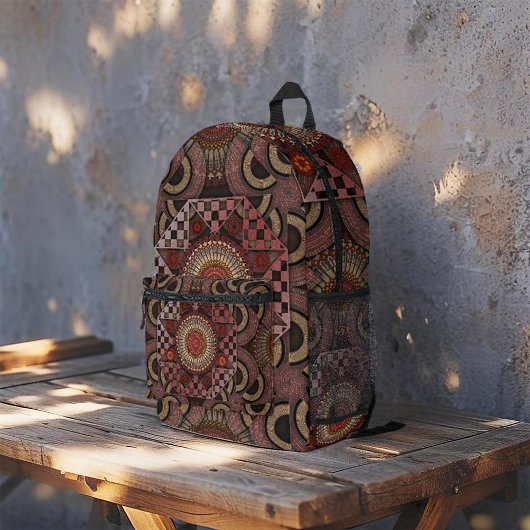 Perzisch zonniest omgevormd etnische halve cirkel  bedrukte rugzak