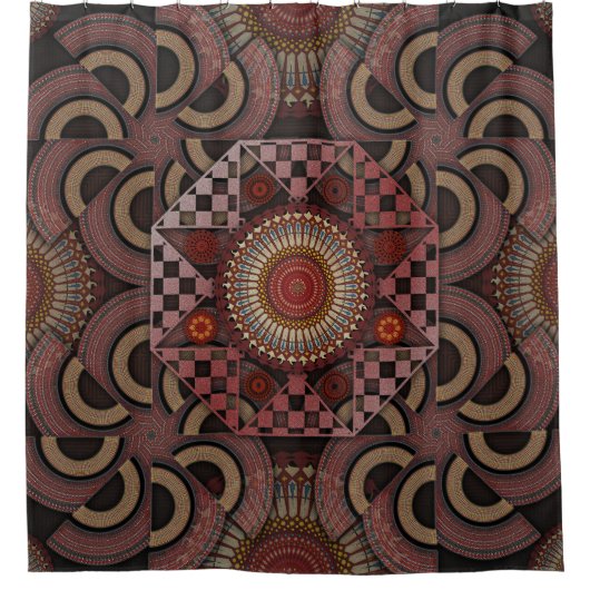 Perzisch zonniest omgevormd etnische halve cirkel  douchegordijn (Voorkant)