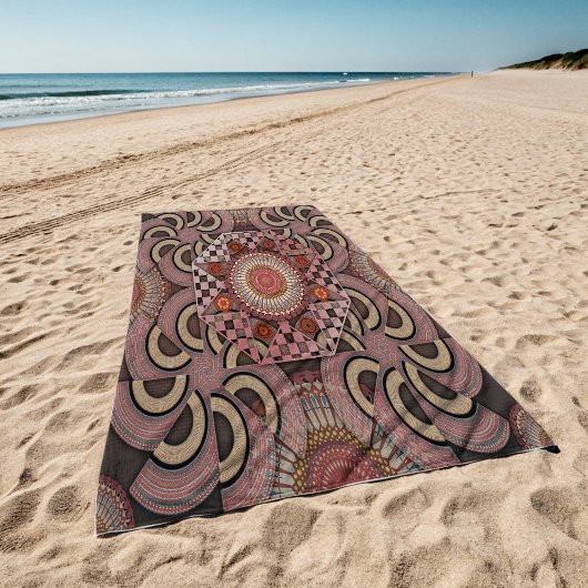 Perzisch zonniest omgevormd etnische halve cirkel strandlaken