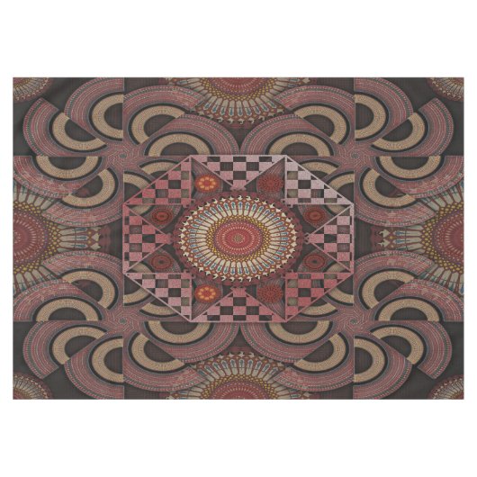 Perzisch zonniest omgevormd etnische halve cirkel tafelkleed (Voorkant (Horizontaal))