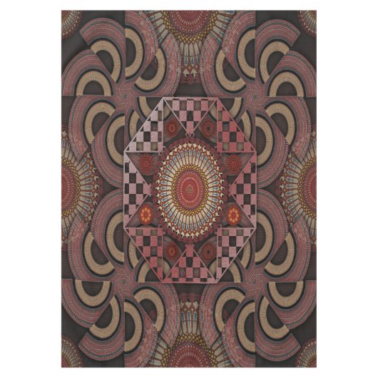 Perzisch zonniest omgevormd etnische halve cirkel  tafelkleed (Voorkant)