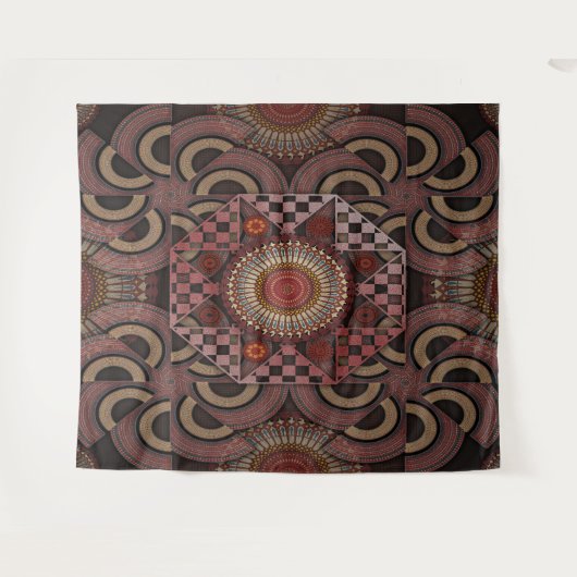 Perzisch zonniest omgevormd etnische halve cirkel wandkleed (Voorkant (horizontaal))