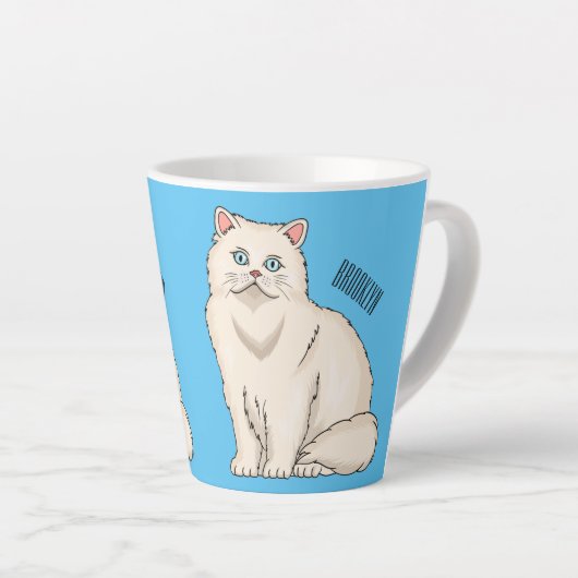 Perzische afbeelding van cartoon latte mok (Rechterhoek)