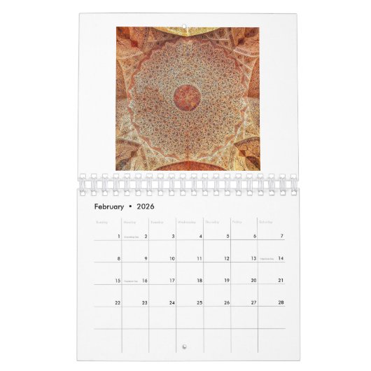 Perzische architectuur kalender (Feb 2026)