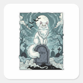 Perzische begraafplaats - Halloween Perzische kat Vierkante Sticker