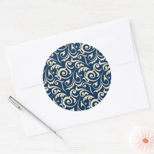 Perzische bewegingsinspiratie ronde sticker (Envelop)