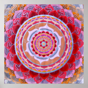 Perzische bloem Mandala Poster