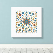 Perzische Bloemen Ornament Stretched Canvas Afdruk (Insitu (Houten vloer))