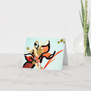 Perzische bloemen over blauw kaart