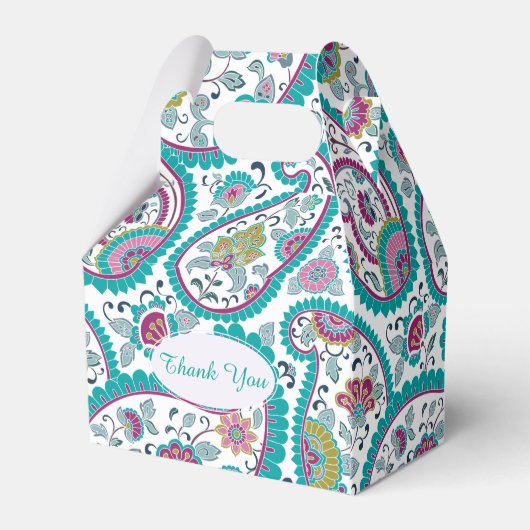 Perzische Boteh Paisley 60e verjaardag dank u F B Bedankdoosjes (Achterkant)