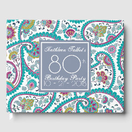 Perzische Boteh Paisley 80ste verjaardagsfeest gas Gastenboek
