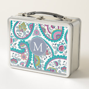 Perzische Boteh Paisley Patroon Monogram Lunchbox