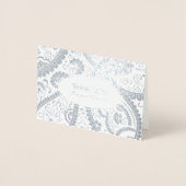 Perzische Boteh Paisley Patroon Sympathie Dank u Folie Kaarten (Voorkant)