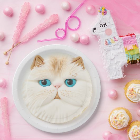 Perzische Cat 3D geïnspireerd Papieren Bordje (Feest)