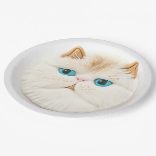 Perzische Cat 3D geïnspireerd Papieren Bordje (Gekanteld)