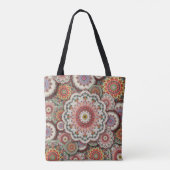 Perzische damast mozaïek bloemen mandala chic eleg tote bag (Achterkant)