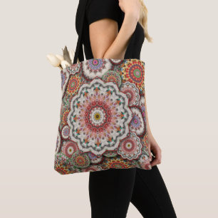 Perzische damast mozaïek bloemen mandala chic eleg tote bag