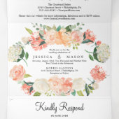  Perzische Floral Wedding Tri-Fold Uitnodigingen (Binnenkant midden)