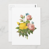 Perzische gele roos, thee-roos van Redouté Briefkaart (Voorkant / Achterkant)