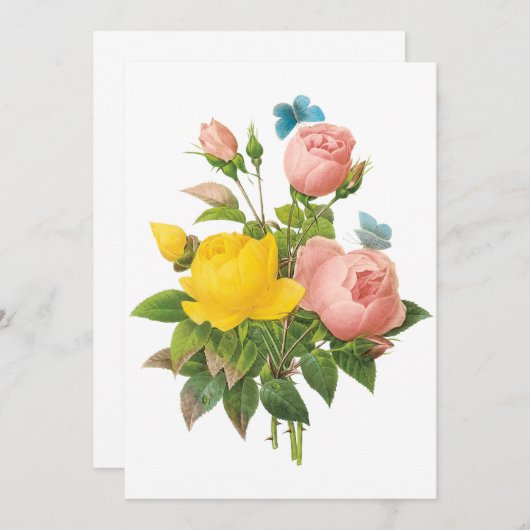  Perzische Gele Rozen door Redoute Uitnodiging (Voorkant / Achterkant)