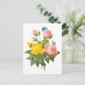  Perzische Gele Rozenthee Rozen van Redoute Briefkaart (Staand voorkant)