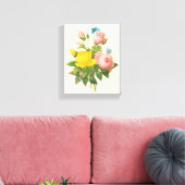 Perzische Gele Rozenthee Rozen van Redoute Canvas Afdruk (Insitu (Woonkamer))