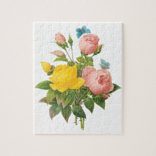 Perzische Gele Rozenthee Rozen van Redoute Legpuzzel (Verticaal)