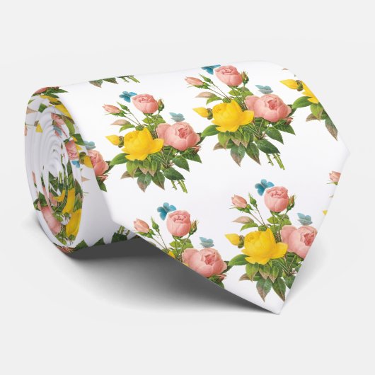  Perzische Gele Rozenthee Rozen van Redoute Stropdas (Opgerold)