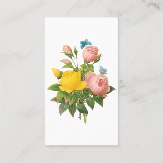 Perzische Gele Rozenthee Rozen van Redoute Visitekaartje (Achterkant)