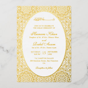 Perzische Girih Artistieke Kant Islamitische Bruil Folie Uitnodiging