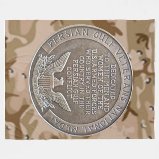 PERZISCHE GOLF VETERAAN MEDAILLE Fleece Deken (Voorkant (Horizontaal))